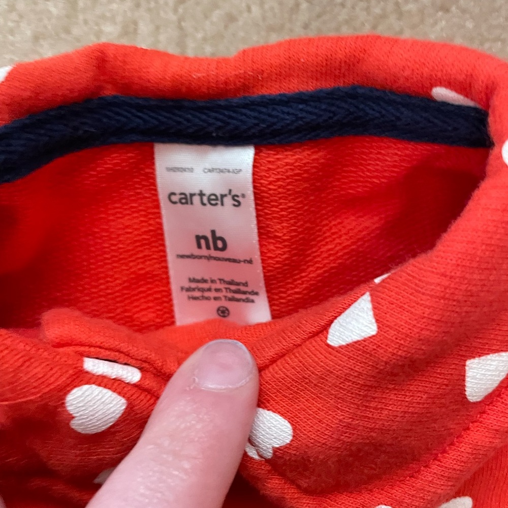 Adorable NB Red with White Hearts Pea Coat